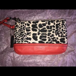 Coach legacy ocelot wristlet euc